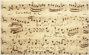 Old handwritten music manuscript