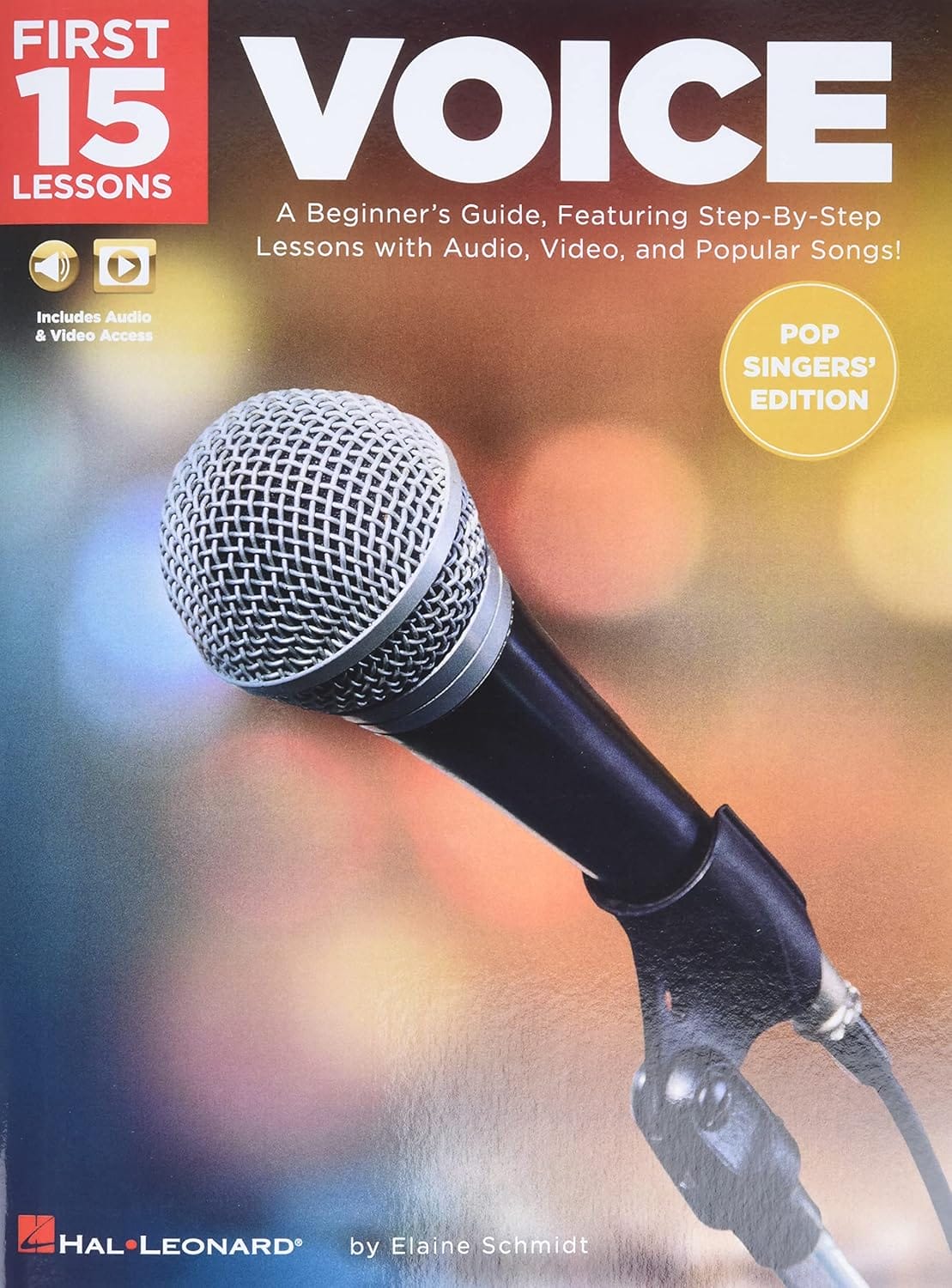 Cover of Hal Leonard First 15 Lessons Voice (Pop Singers' Edition)